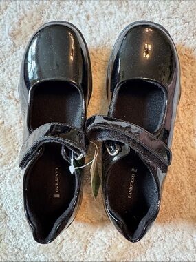 Lands' End Black Patent Mary Jane Dress Shoes for Kids